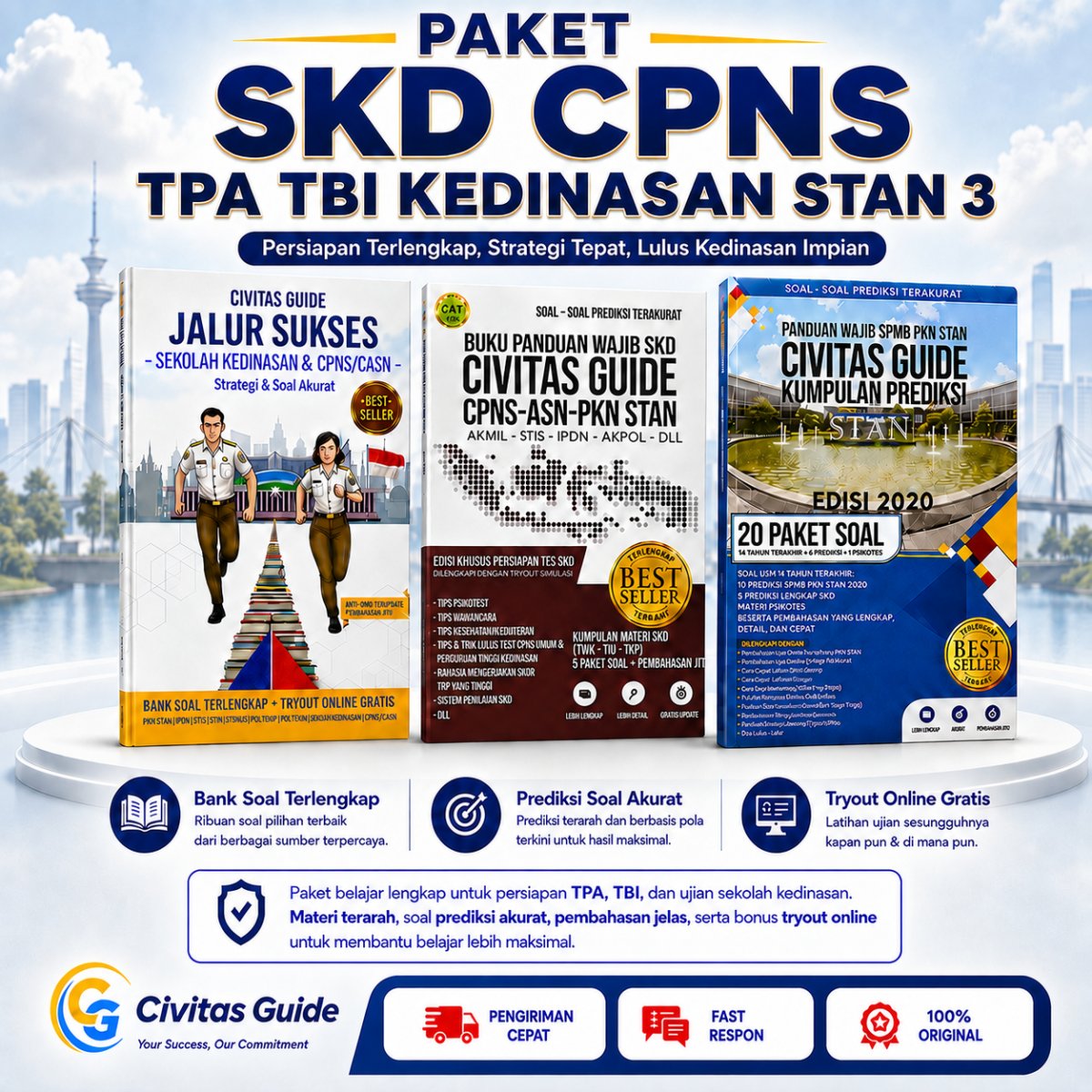 Paket buku SKD, TPA, TBI Kedinasan Tryoutkedinasan.com